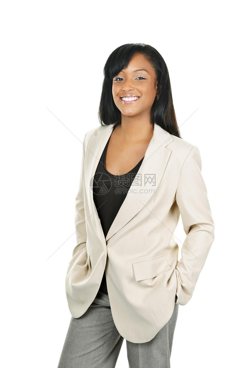 微笑充满自信的黑人商业妇女图片