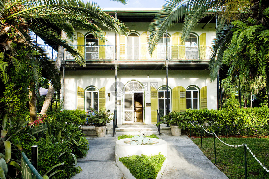 海明威之家 美国佛罗里达州基韦西外观手掌建筑世界房子位置建筑物棕榈旅行房屋图片