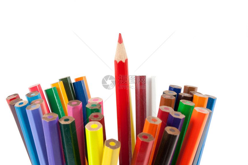 彩色铅笔木头绘画教育宏观想像力大学彩虹素描蜡笔学习图片
