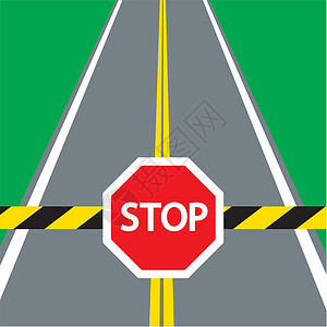 道路警告标志道路障碍和交通标志站设计图片