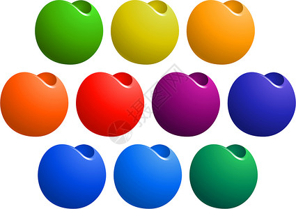 彩色标志元素黄色红色球形紫色绿色标识背景图片