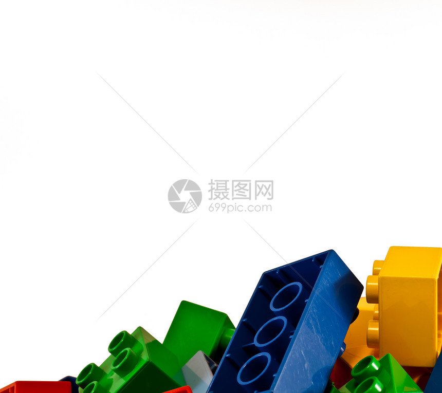 构块塑料幼儿园童年红色白色积木砖块玩具图片
