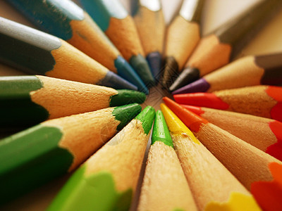 彩色彩虹铅笔背景图片