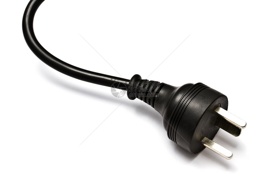电插件力量电气活力别针电子电缆数字化技术插头白色图片
