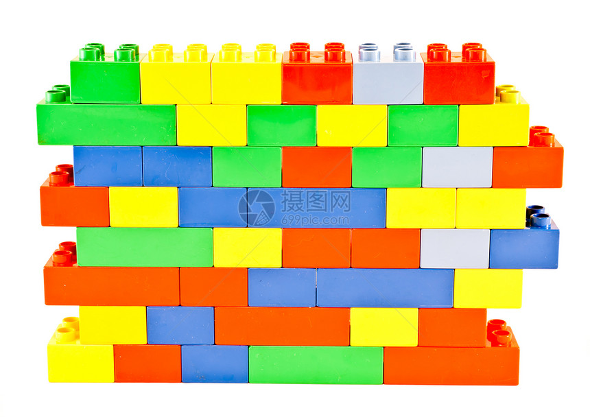 构块砖块红色塑料玩具积木童年幼儿园白色图片