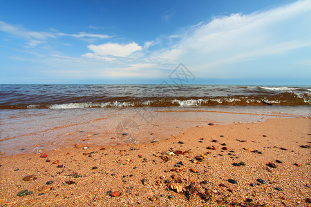 密歇根州上半岛密歇根州高级湖海滩旅行卵石海浪荒野风景环境岩石湖泊绿地场景背景