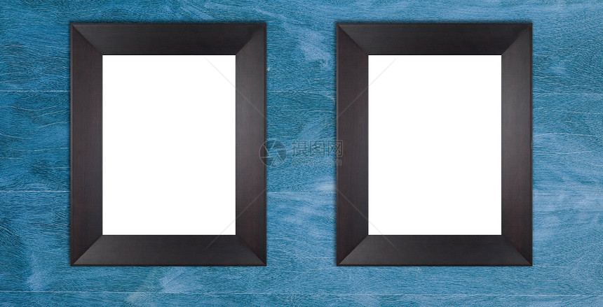 两个空白的木黑黑框图片