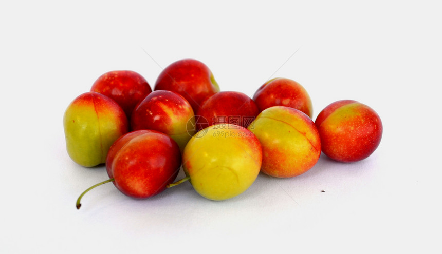 多汁羽李子生长维生素食物收成素食主义者绿色桃子黄色红色图片