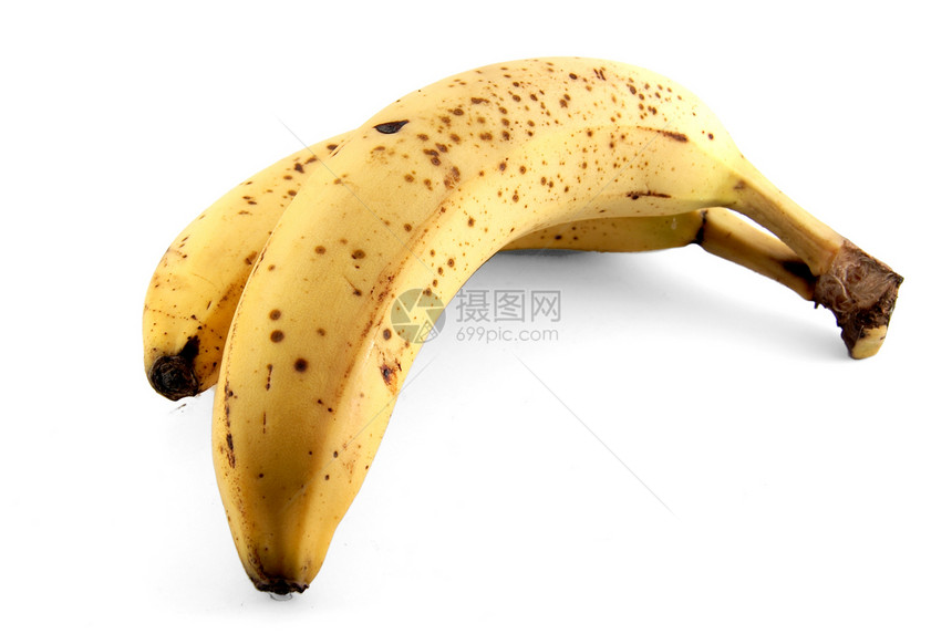 白种背景孤立的过量香蕉图片