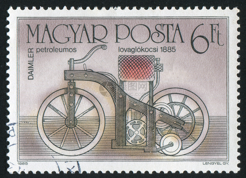 邮戳摩托车邮件驾驶历史性古董速度自行车引擎发动机明信片车辆图片