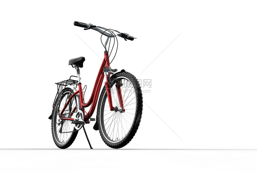 灰色背景的三维山地自行车座位酒吧运动运输速度红色特技生态踏板竞赛图片
