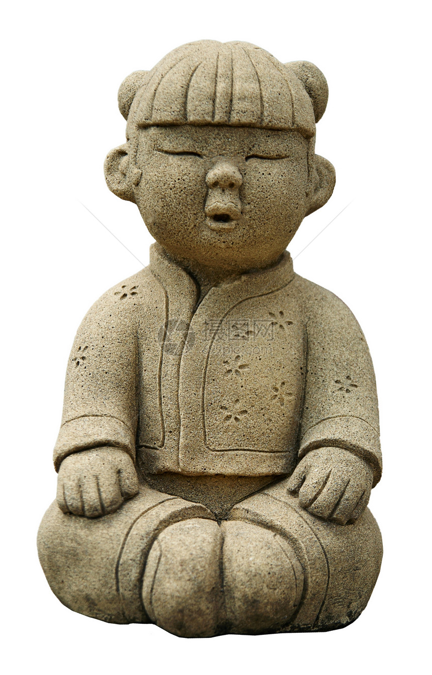 有趣的泰国传统园艺雕塑白色花园草地制品塑像男性艺术孩子陶瓷雕像图片