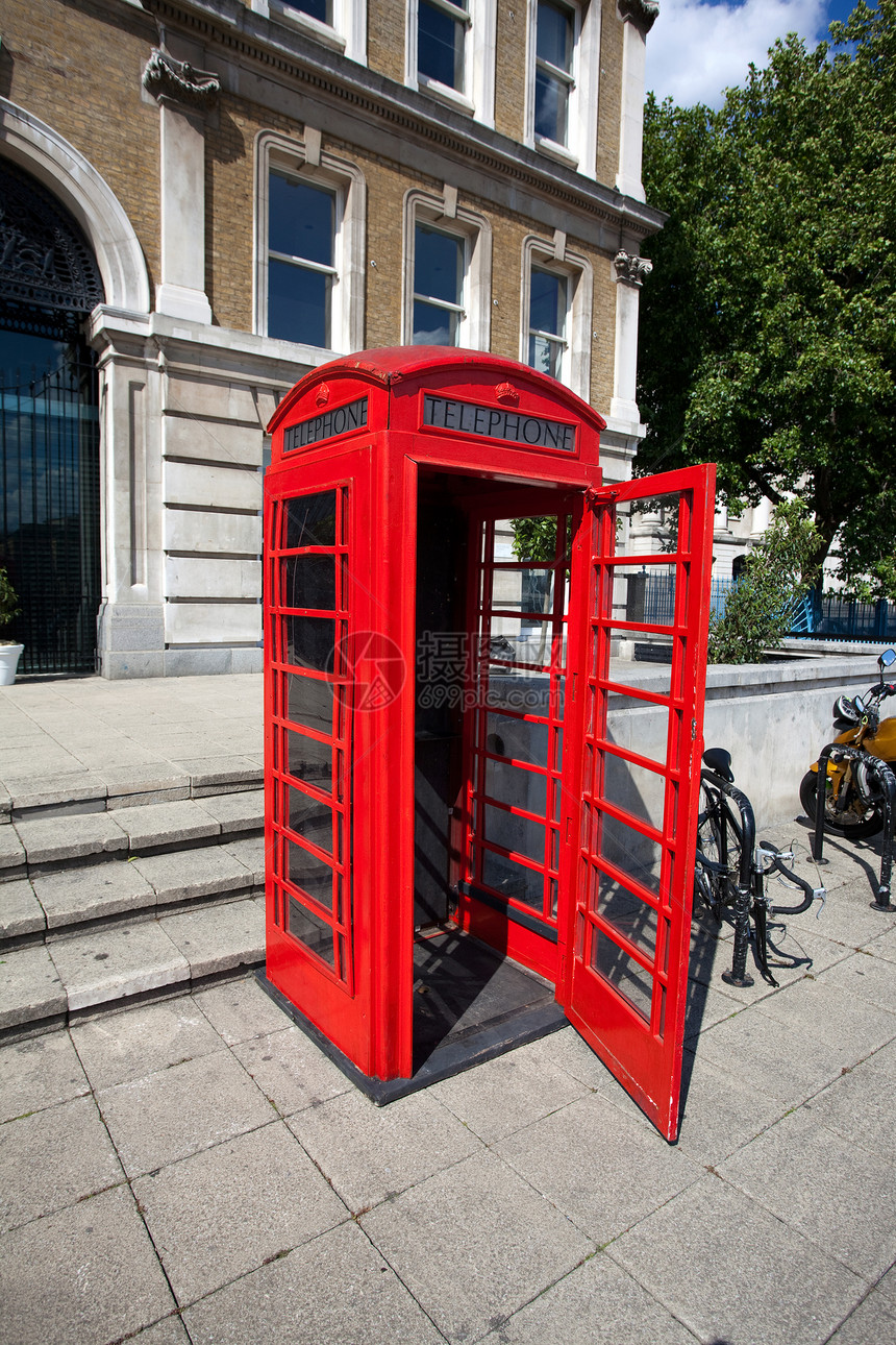 伦敦旧红色电话箱街道地标王国公用电话英语技术电话亭旅行民众电话图片