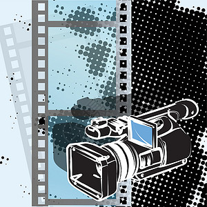 录像摄影机视频商业电影相机插图照片摄影框架背景图片