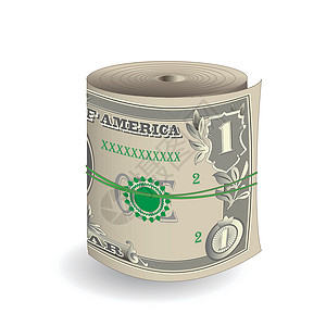 一卷钱美元插图货币信用橡皮金融插画