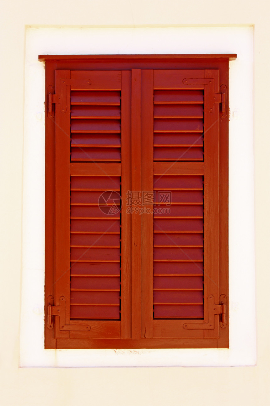 窗口百叶窗快门房子建筑安全窗户框架棕色木头图片