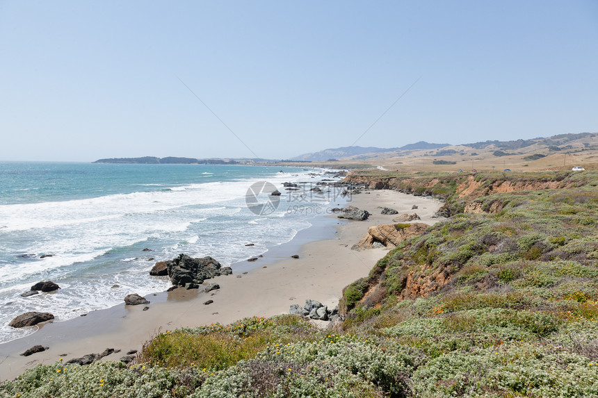 加利福尼亚剖面海岸岩石旅游海洋海滩冲浪假期海浪风景悬崖旅行图片