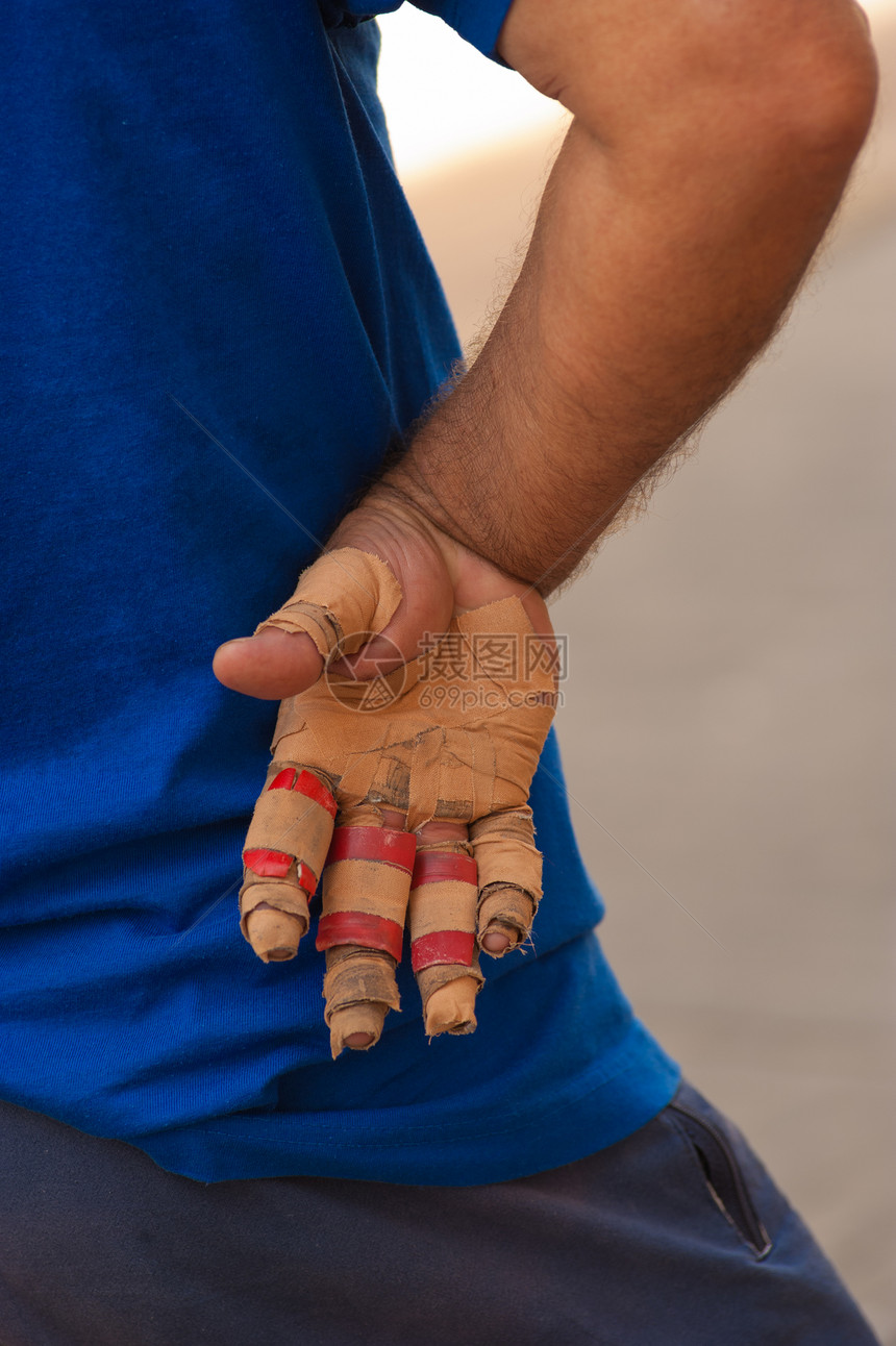 Pelota 播放器玩家崎岖石膏手套运动员男人男性运动保护图片