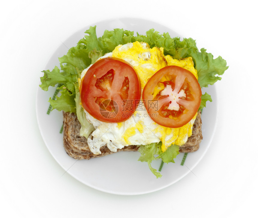 鸡蛋三明治面包野餐食物碳水早餐沙拉蔬菜小麦美食午餐图片
