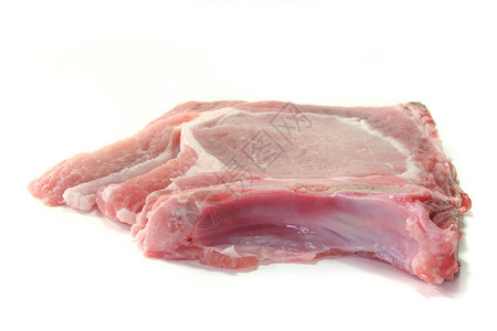 猪排猪肉烹饪食物粉色骨头蛋白红色背景图片