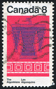 方形邮票Algonkian 方形背景