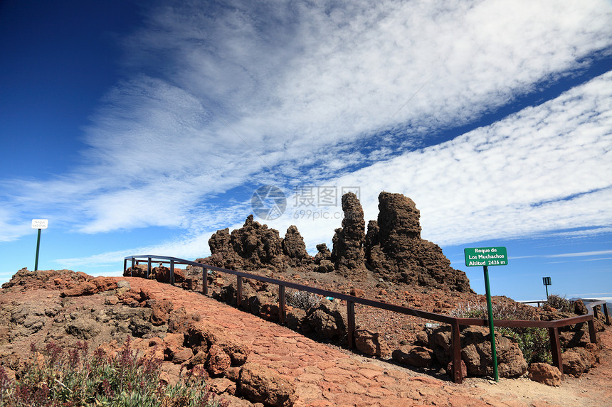 拉帕尔马小路岩石热带全景火山口游客吸引力蓝色公园勘探图片