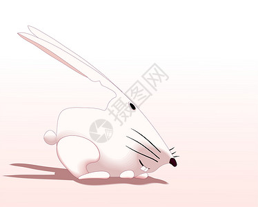 可妮兔粉白兔子插画
