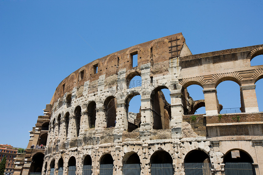 罗马的巨星旅游剧院纪念碑柱子历史性蓝色古物历史旅行废墟图片