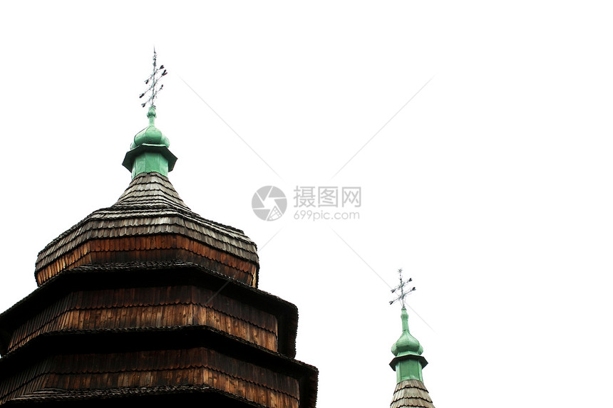 教堂的片段崇拜棕色天空绿色传统建筑宗教木头图片