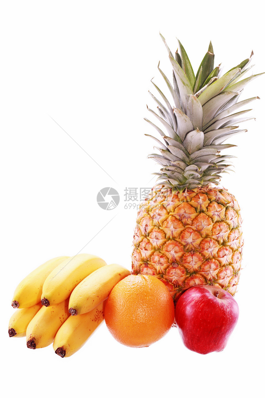 含有白上分离水果的果实药品菠萝团体小吃杂货浆果食物热带柑桔甜点图片