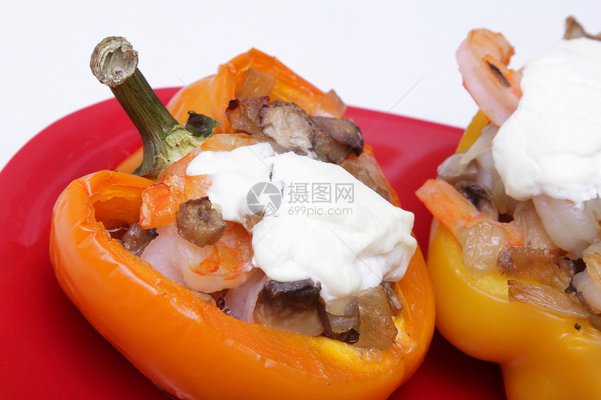 胡椒橙子午餐烹饪生产美食食物营养小吃盘子奶油图片