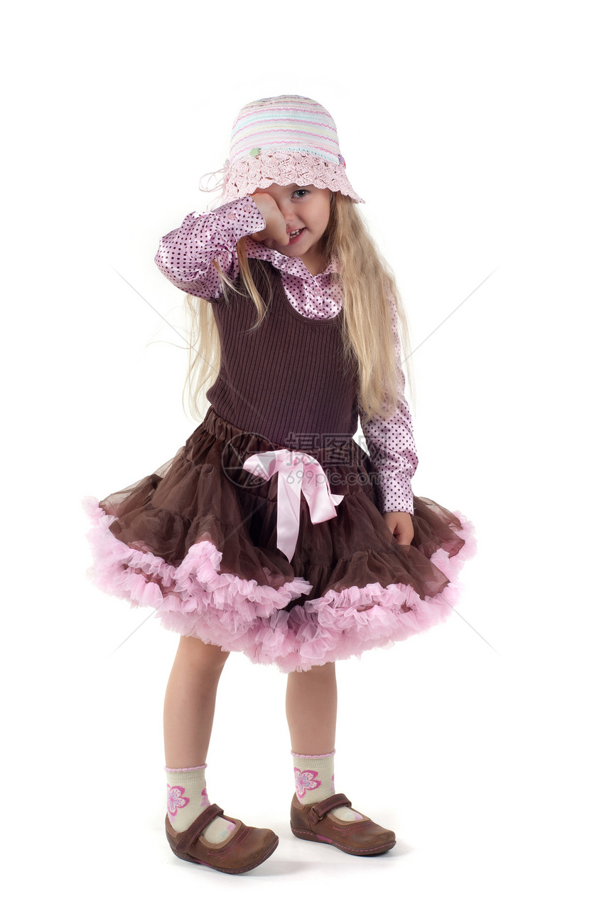 演唱室的小女孩演员白色舞蹈家工作室短裙裙子芭蕾舞幸福乐趣粉色图片