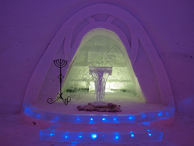冰饭店的婚礼小教堂背景图片