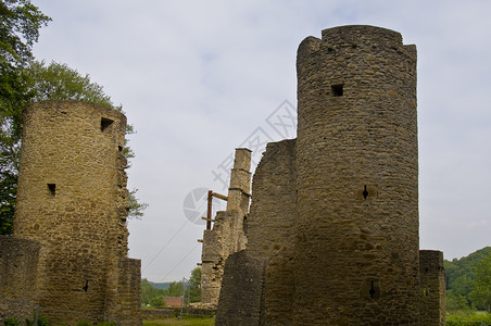 哈登斯坦城堡废墟衰变背景图片