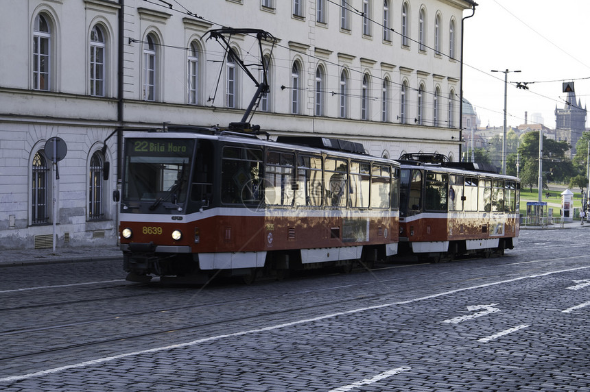 布拉格市铁路车图片