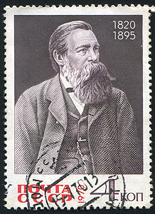 弗里纳尔斯弗里德里希恩格尔斯历史性古董海豹邮件头发邮戳邮票男人邮资集邮背景