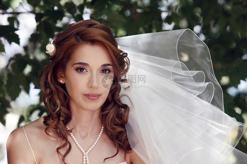 美丽的新娘未婚夫女孩项链生活眼睛已婚面纱选手女士婚礼图片