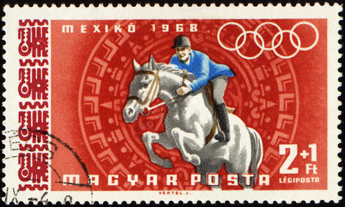 马年邮票骑马在印章上骑马背景