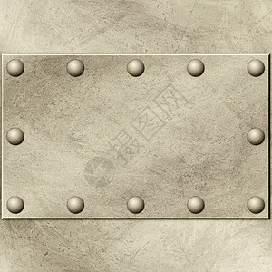 Grunge 金属背景插图框架铆钉控制板边界灰色背景图片