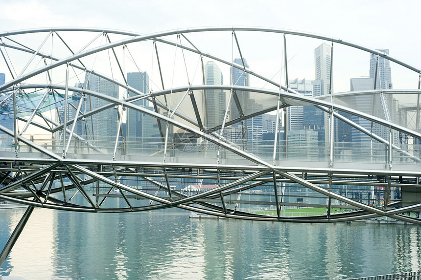螺旋桥反射金属热带行人市中心生活中心观光场景天桥图片