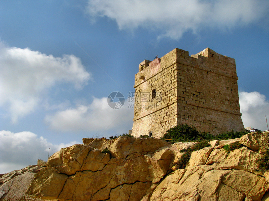 旧塔建筑防御天空石头图片