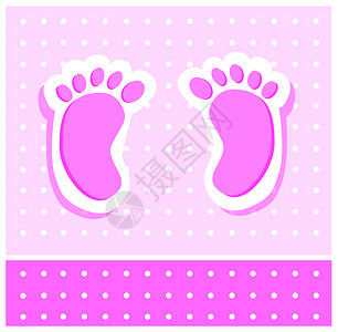 婴儿脚趾女婴脚女儿艺术生日问候语剪贴簿印刷婴儿邮票女孩插图插画
