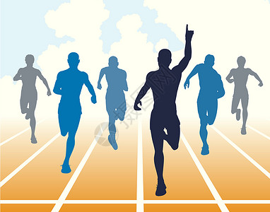 跑车道冲印男人运动优胜者比赛终点运动员赛跑者插图竞技冠军插画