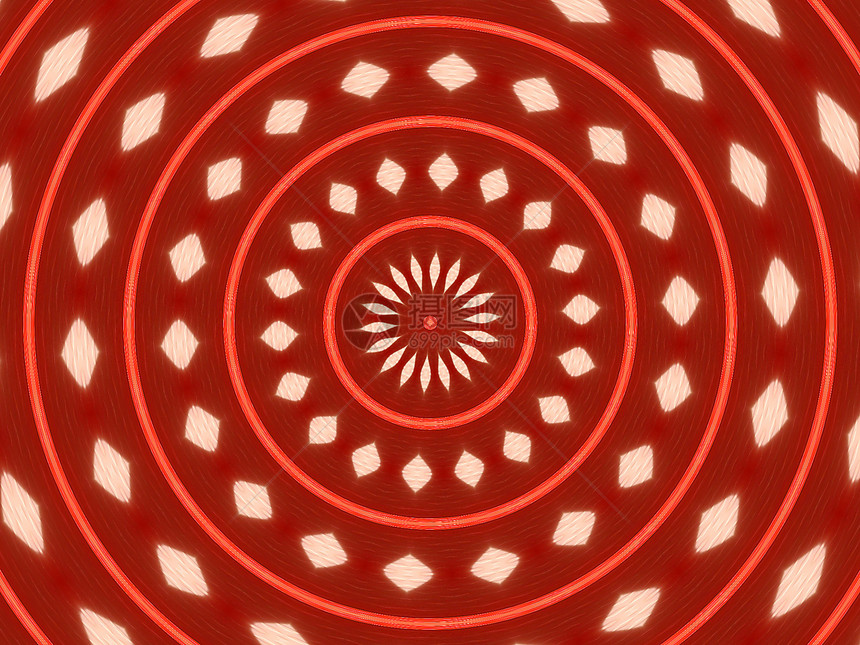 圆环太阳插图中心万花筒白色圆形红色戒指圆圈图片