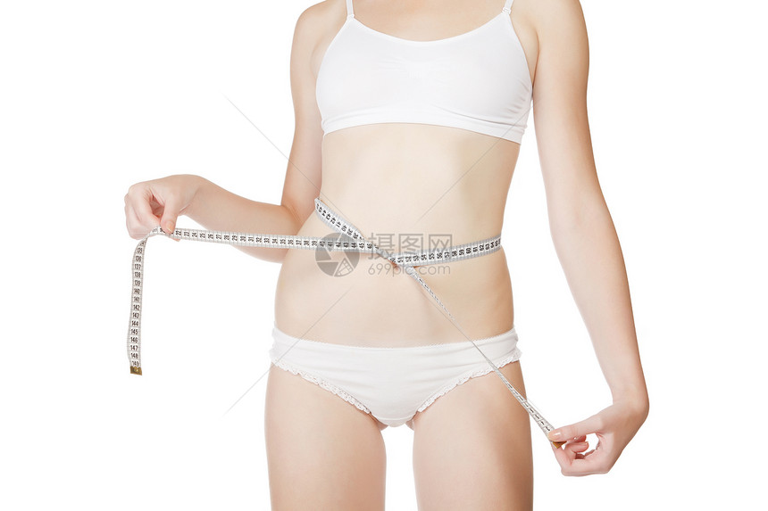 妇女用胶带尺寸测量腰部大小女孩磁带营养腰围重量女性控制组织内衣内裤图片