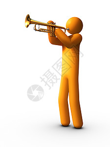 Trampet 播放器音乐家乐器音乐喇叭简笔画铜管爵士乐背景图片