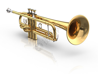 小号乐器对象爵士乐音乐喇叭铜管背景图片