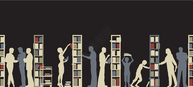 图书馆文学货架知识书店学习场景男人书架图书资源背景图片