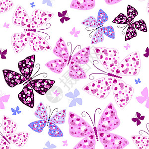 蝴蝶无缝模式墙纸蝴蝶穿越昆虫绘画紫色圆圈裂缝雕刻手工背景图片