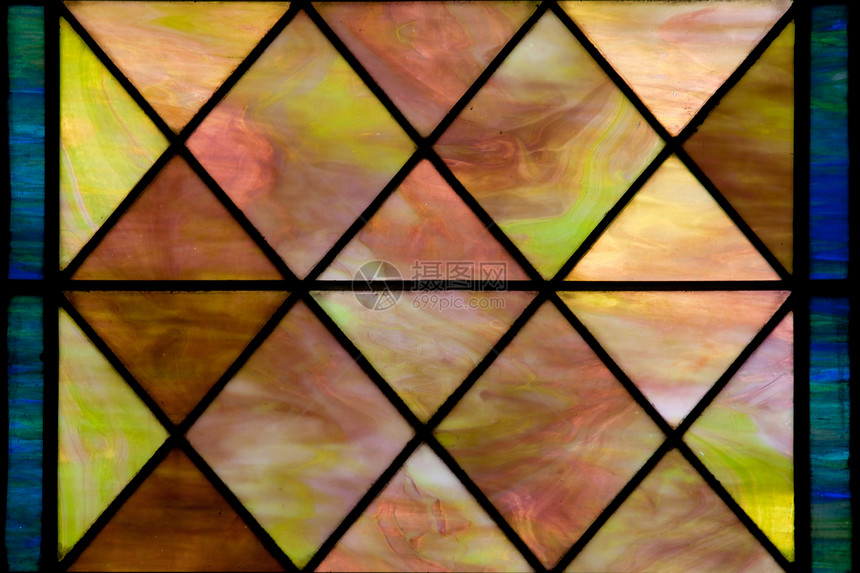 彩色彩色玻璃面板窗户马赛克钻石创造力红色网格玻璃制品教会照明装饰图片